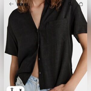 NEW Stradivarius shirt sleeve linen blend shirt